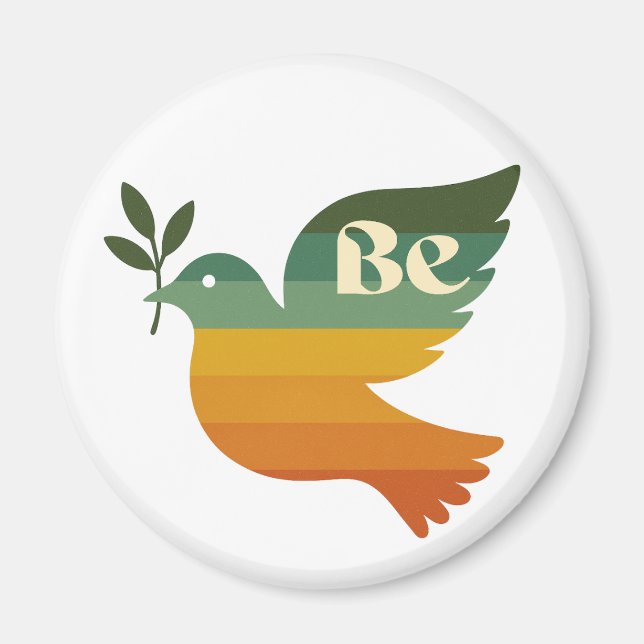 Boho Be Peace Retro Holiday Magnet (Devant)