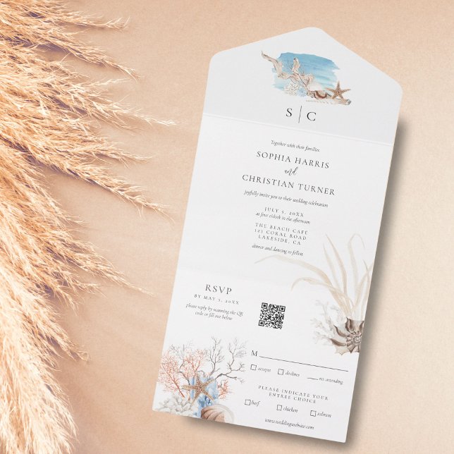 Boho Beach All in One Wedding Invitation (Créateur téléchargé)