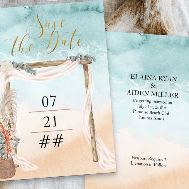 Boho Beach Arbor Destination Wedding Save The Date (Creator Uploaded)