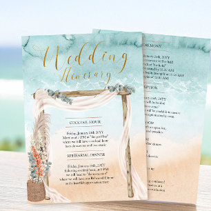 Boho Beach Arbor Ocean Mariage Carte Itinéraire