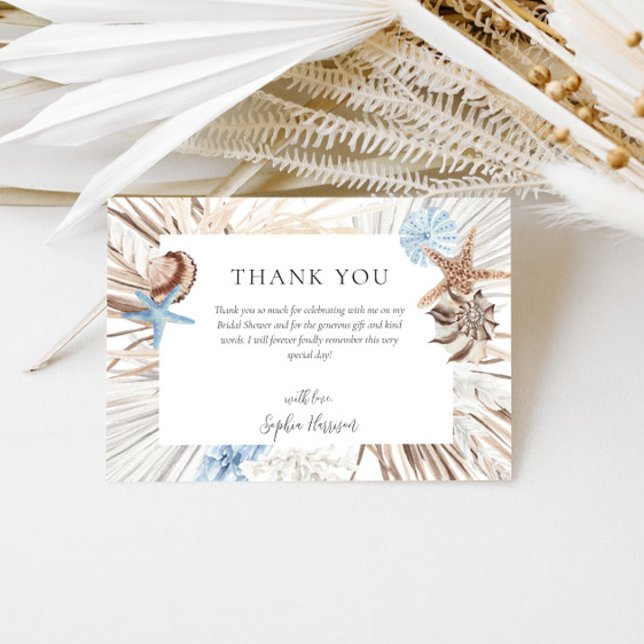 Boho Beach Bridal Shower Thank You Card (Creator Uploaded)