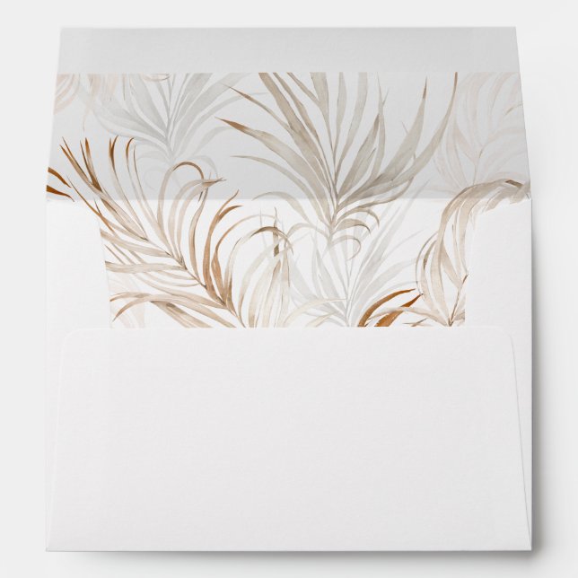 Boho Beach Enveloppe Feuille Tropical Beige (Dos (Bas))