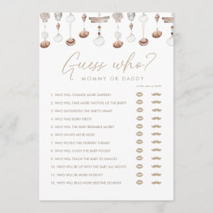 Boho Beach Guess Who Baby Shower Game Invitation