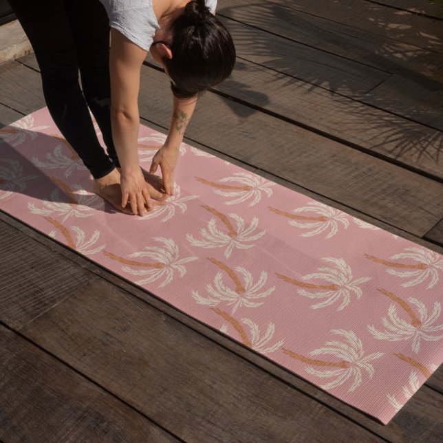 Boho Beach Palm Yoga Mat Tropical Coastal Pilates (Creator Uploaded)