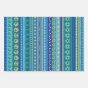 Boho beach pattern ocean themes wrapping paper sheet