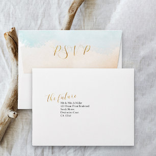 Boho Beach Pré Adressé Mariage RSVP Enveloppe