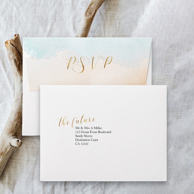 Boho Beach Pré Adressé Mariage RSVP Enveloppe (Créateur téléchargé)