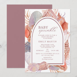 Boho Beach Seashell Baby Sprinkle Invitation
