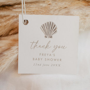 Boho Beach Shell Baby Shower Favour Tags