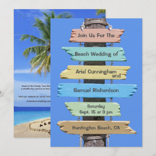 Boho Beach Sign Tropical Wedding Invitation