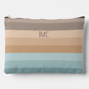 Boho Beach Vibes Monogrammed Stripe Accessory Pouch