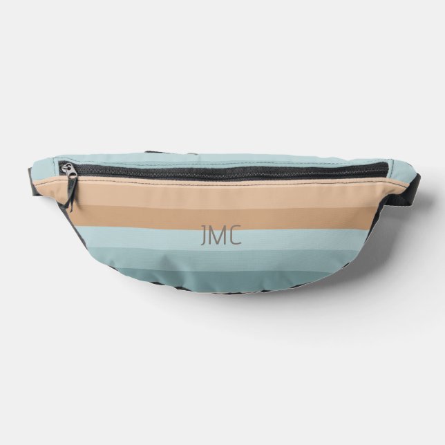 Boho Beach Vibes Striped Monogrammed  Fanny Pack (Lay Down)