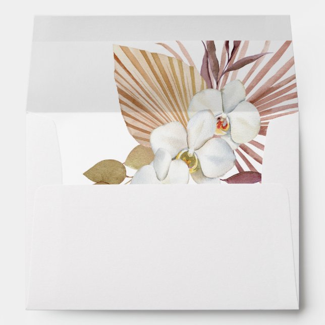 Boho Beach White Floral Envelope (Back (Bottom))