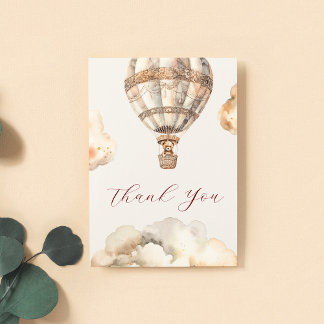 Boho Bear Air Balloon Pastel Baby shower Merci