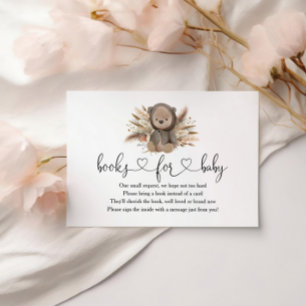 Boho Bear Baby Shower Diaper Raffle Enclosure Card