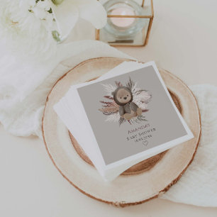 Boho Bear Baby Shower Napkin