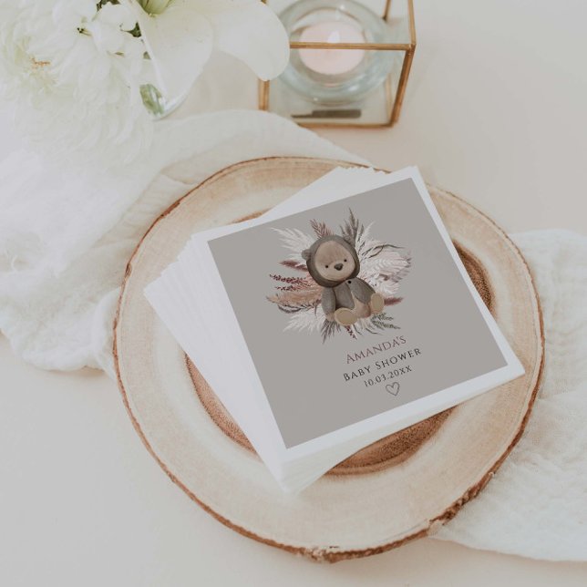 Boho Bear Baby Shower Napkin (Creator Uploaded)