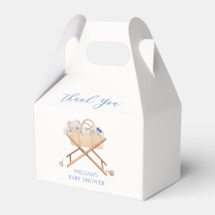 Boho Bear Bassinet Toy Boy Baby Shower Favor Box