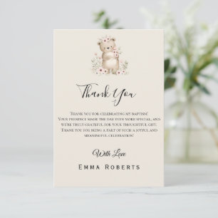 Boho Bear Bee Woodland Baby Shower Thank You Card