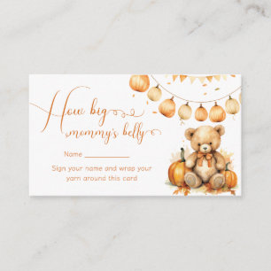 Boho bear fall baby shower how big mommy's belly  enclosure card