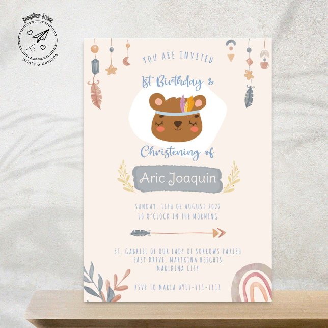 Boho Bear Invitation (Creator Uploaded)