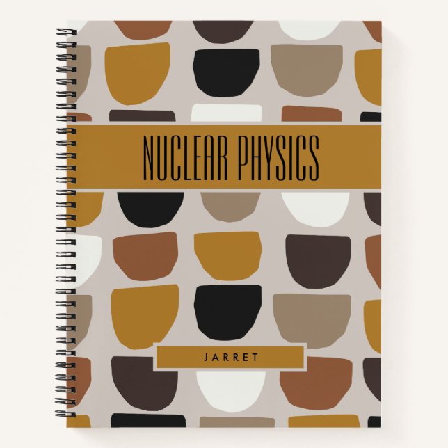 BOHO Beige Brown Earth Tones Subject Notebook (Front)