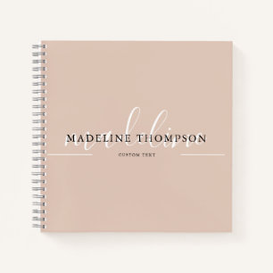 Boho Beige Calligraphy Script Notebook
