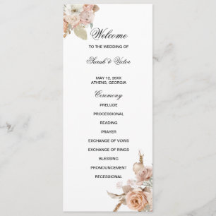 Boho Beige double side program card 