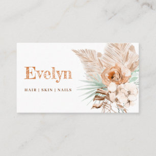 Boho beige et menthe carte de visite