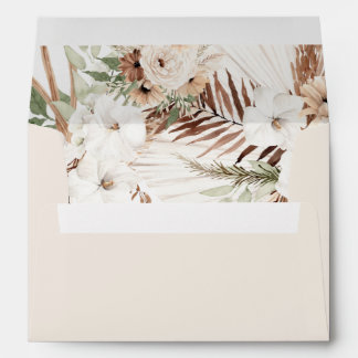 Boho beige fleur enveloppes mariages
