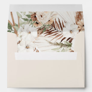 Boho beige flower wedding envelopes