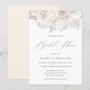  Boho Beige, Ivory and Blush Bridal Shower Invitation