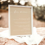 Boho Beige Minimalist Wedding Bar Menu, Drink Menu Poster<br><div class="desc">This beautiful Drink Menu Sign features a beautifully modern minimalist elegance to display at your wedding or special event. Easily edit most wording to match your style. Text and background colours are fully editable —> click the "Customize Further" button to edit!</div>