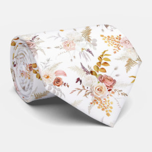 Boho Beige, Pampas Grass Terracotta Watercolour We Tie