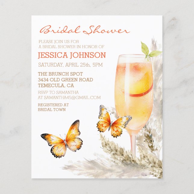  Boho Bellini & Butterflies Bridal Shower  (Front)