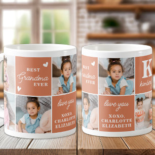 Boho Best GRANDMA Ever Custom Modern 7 Photo Coffee Mug