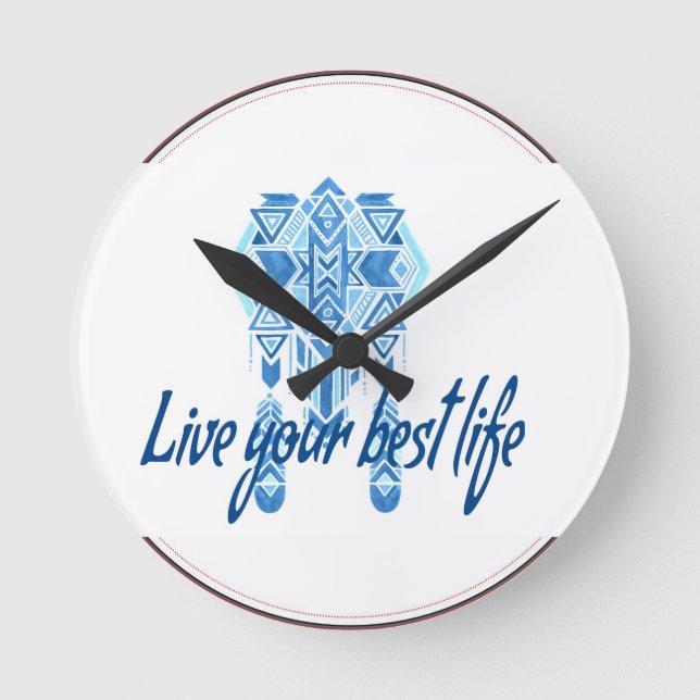Boho Best Life Round Clock (Front)