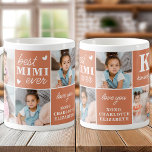 Boho Best MIMI Ever Custom Modern Grandma 7 Photo Coffee Mug<br><div class="desc">Introducing the perfect gift for the best MIMI ever - a personalized photo collage coffee mug! This stylish and modern mug features space for 7 special pictures, creating a unique and sentimental gift that any mother would adore. With the option to add a personalized monogram initial and name, this mug...</div>