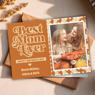 Boho Best Mom Ever Personalized Photo Mothers Day Card