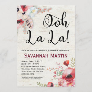 Boho Birch Lingerie Shower Invitation 5x7