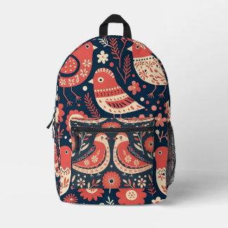 Boho Birds Printed Backpack