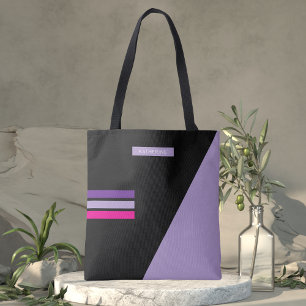 Boho Black Abstract Trendy Girly Tote Bag
