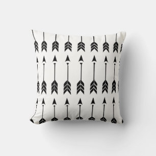 Boho Black and White Arrows Throw Pillow