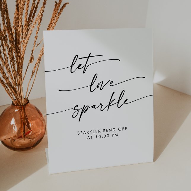 Boho Black and White Sparkler Send Off Wedding Pedestal Sign (Boho Black and White Sparkler Send Off Wedding Pedestal Sign)