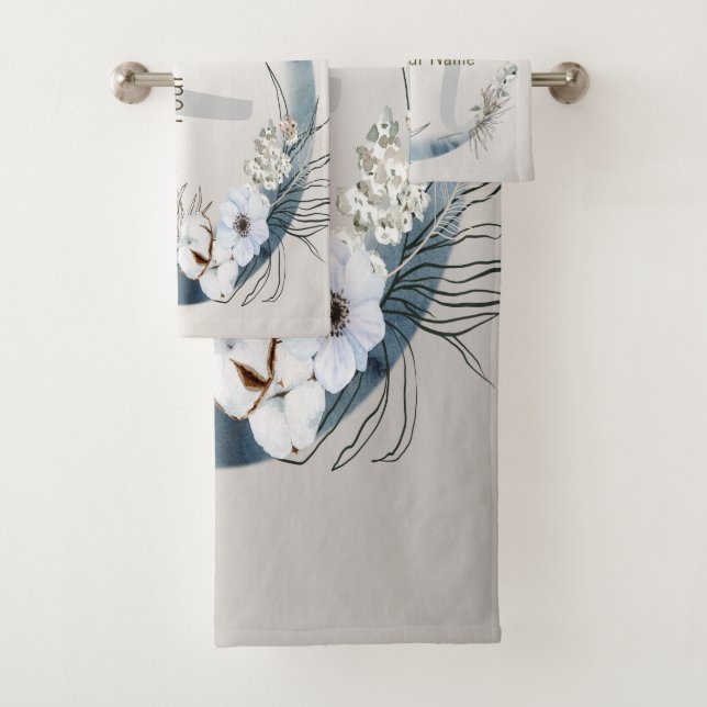 Boho Blanc Orchidée Fleurs Bleu Lune Élégant (En situation)