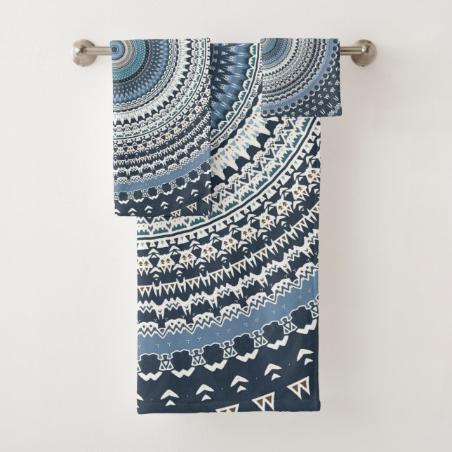 Boho bleu Bohême Mandala (En situation)
