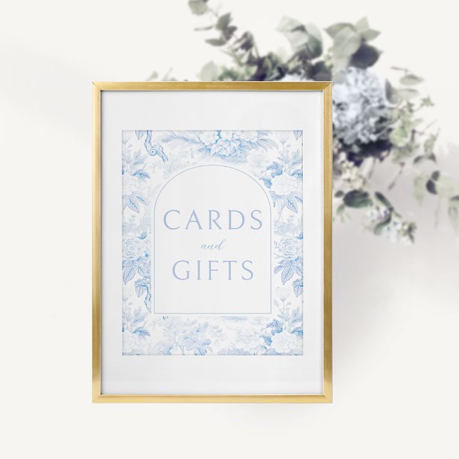Boho bleu floral mariage cartes cadeaux affiche (Créateur téléchargé)