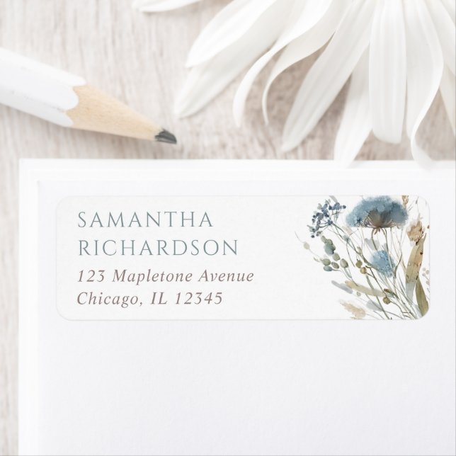 Boho bleu foncé beige fleur sauvage (En situation)