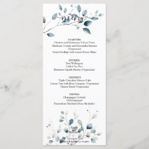 Boho Bliss Wedding Menu