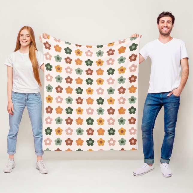 Boho Blocks Floral  Fleece Blanket (In Situ)